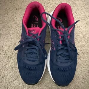 ASICS Women's Navy and Pink Running Shoes
